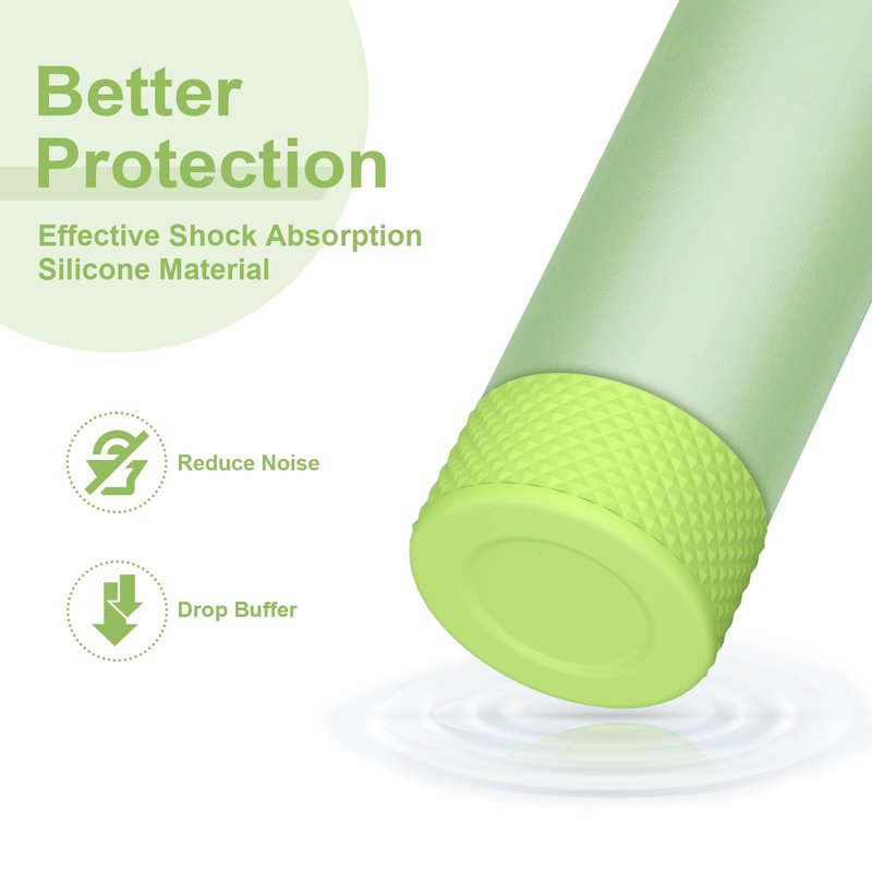 Alwenid 2PCS Silicone Water Bottle Boot for Owala 24 Oz, Anti-Slip Protective Sleeve Bottom Bumper Protector for FreeSip, Twist, and Flip Stainless Steel Water Bottles (Green)