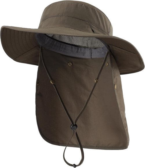 Home Prefer UPF 50+ Sun Hat - Wide Brim Fishing Hat with Neck Flap for Summer UV Protection