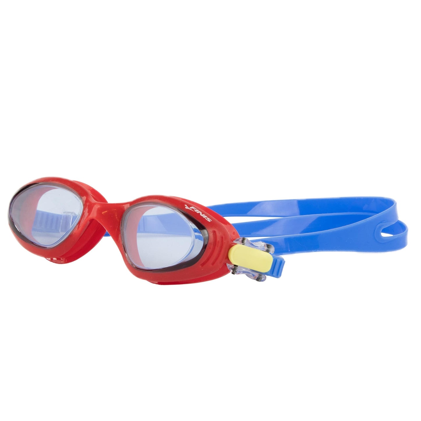 FINIS Betta Swim Goggles for Kids - Ages 5-10 - UV Protection - Anti-Fog Lenses - Soft Silicone Fit - Red/Blue