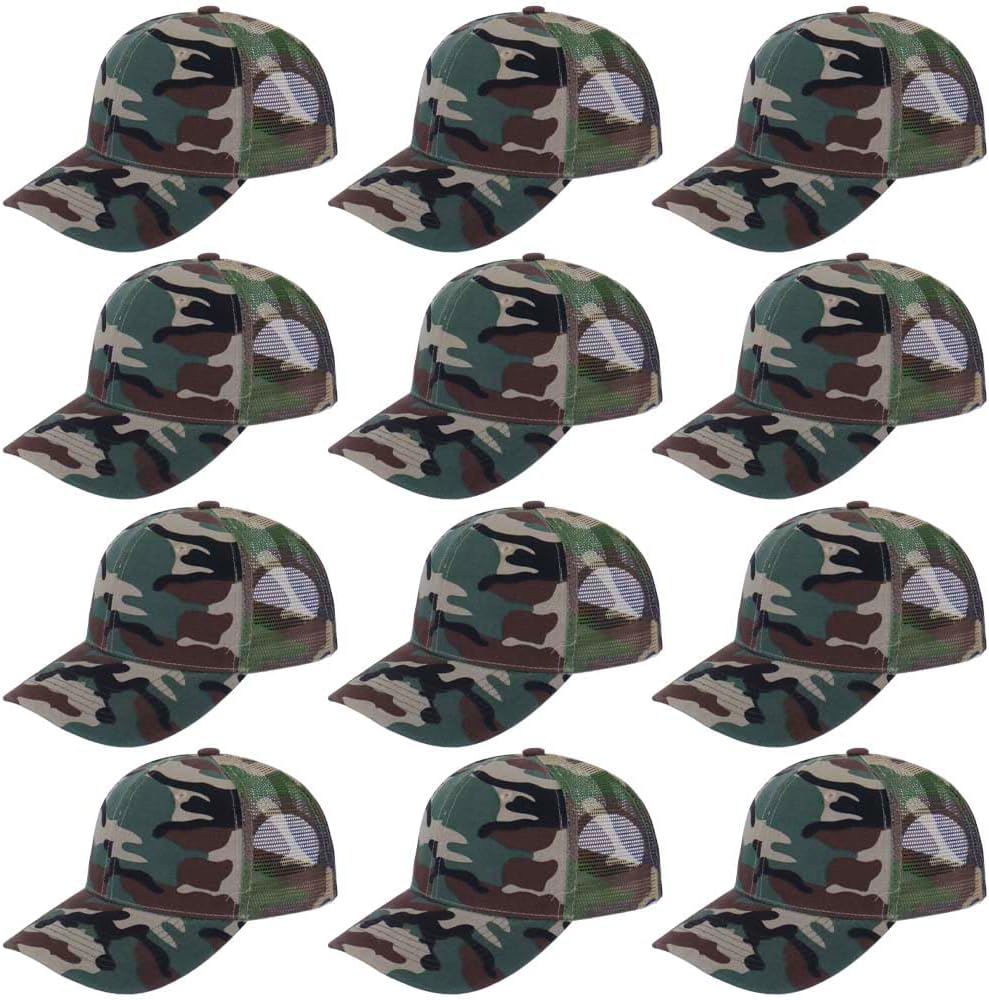 ZH 12 Pack Mesh Trucker Hats - Stylish Baseball Caps for Men & Women | Bulk Wholesale Set