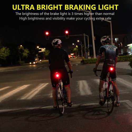 PADONOW Smart Bike Tail Light: USB Rechargeable Rear Bicycle Brake Light High Lumen Safety Red Led Cycling Taillight (Classic Brake Light)