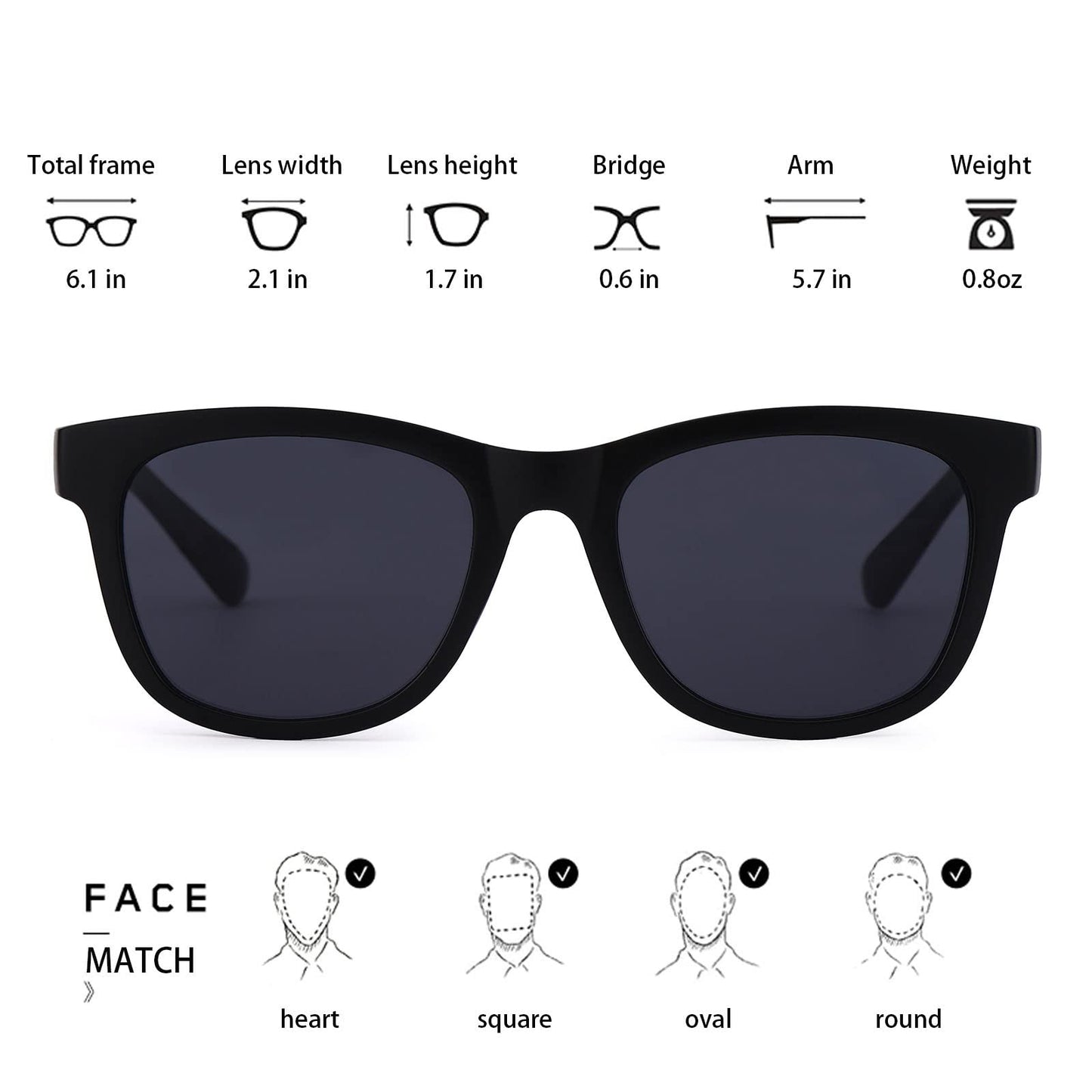 Cheosa Trendy Retro Classic TR90 Sunglasses Non-Polarized for Women Man UV Protection Frame MB