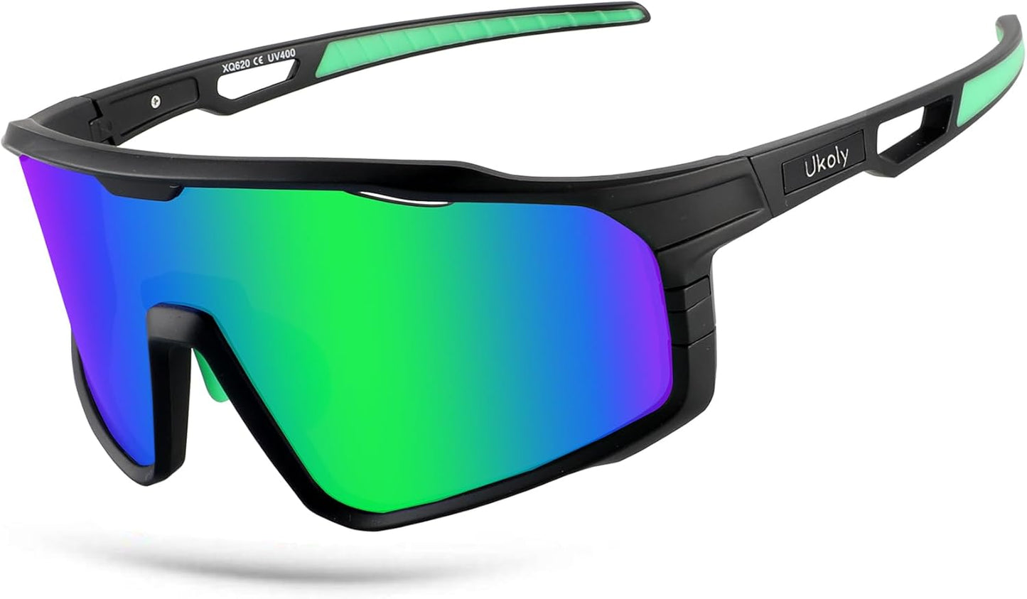 Ukoly Cycling Glasses - HD Lens UV400 Sports Sunglasses for Men & Women | Ideal for Running, Baseball, Fishing, Golf