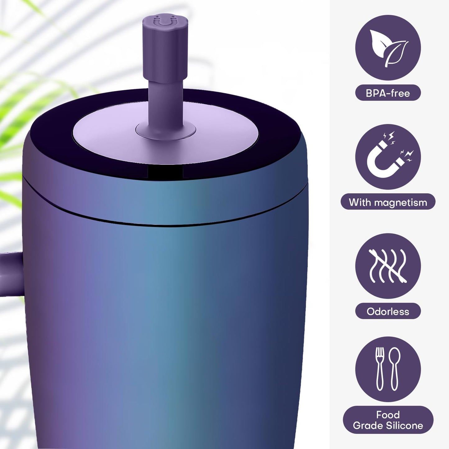 Rolitwils 2 Pack Magnetic Straw Cover, Silicone Leakproof Straw Protector for Tumbler, Compatible with Era/Resa, Drinkware Accessory