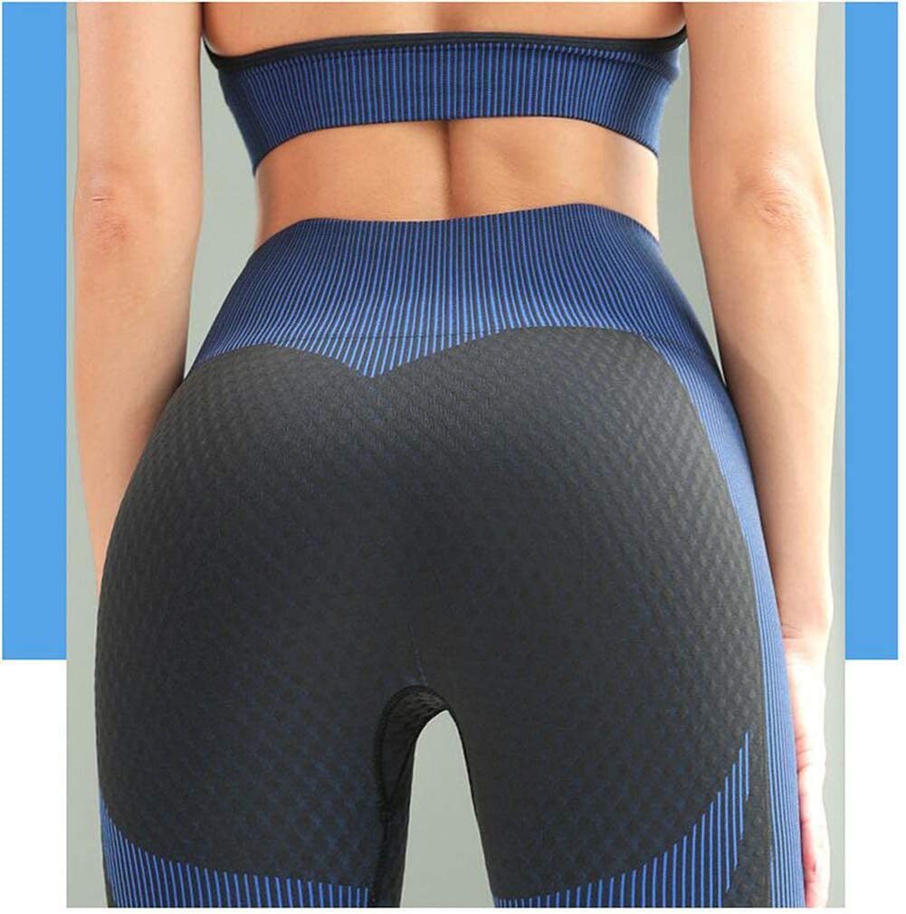 Veriliss Women's 3pcs Seamless Outfits Workout Sets,Gym Clothes Yoga Sportswear Leggings and Stretch Sports Bra Gym jumpsuits Clothes Set (BlackBlue, M)