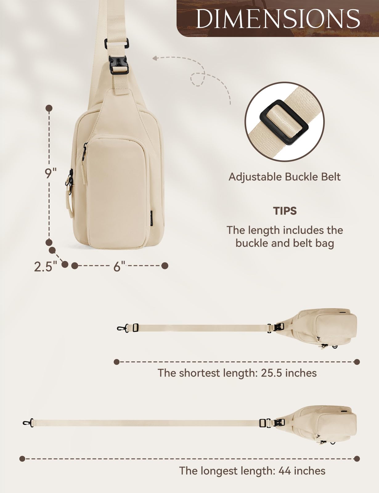 baleaf Small Sling Bag Women Crossbody Backpack Adjustable Strap Shoulder Chest Daypack Casual Traveling Hiking Daily White