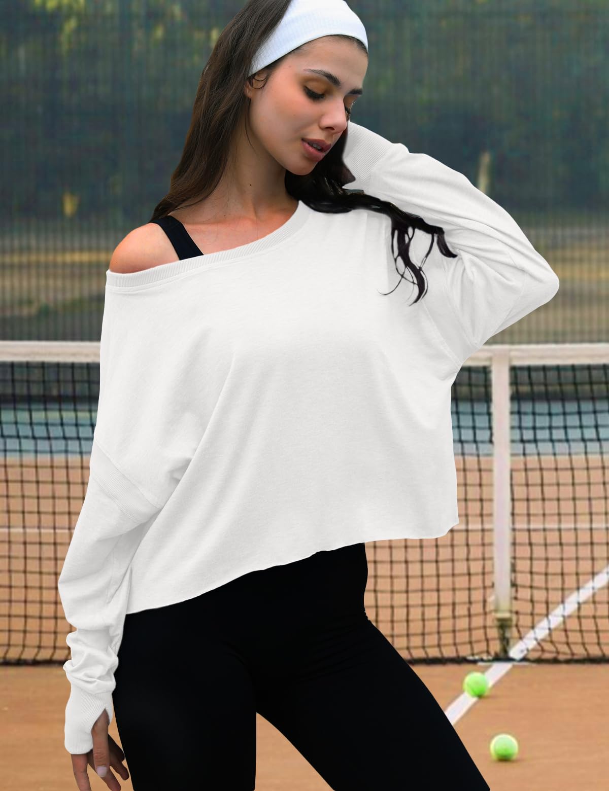 UNIANKIYA Open Back Workout Tops for Women Long Sleeve Cropped Athletic Clothes Gym Running Yoga Low Impact Sports T Shirts White