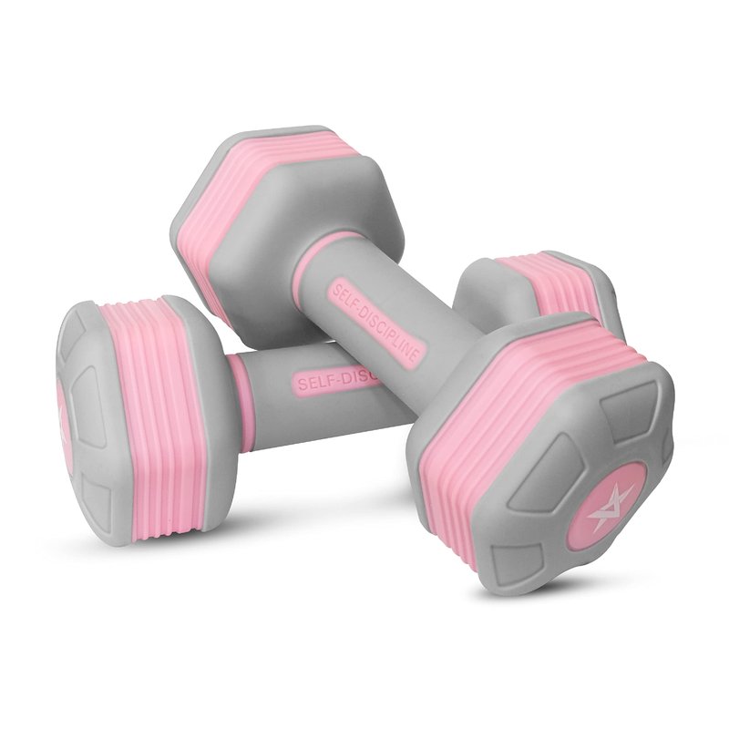 Yes4All Adjustable Dumbbells For Women/Non-Slip & Safe PP Plastic-Coated Dumbbell Sets (Pair) With Easy 3.68-To-5 LBS Weights Change, Anti-Roll Hex Shape, Pleasing & Compact Design For Any Routine