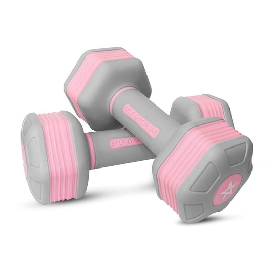 Yes4All Adjustable Dumbbells For Women/Non-Slip & Safe PP Plastic-Coated Dumbbell Sets (Pair) With Easy 3.68-To-5 LBS Weights Change, Anti-Roll Hex Shape, Pleasing & Compact Design For Any Routine