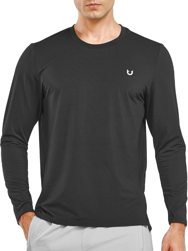 NORTHYARD Mens Running Shirt Thermal Long Sleeve Base Layer Fleece Lined Cold Weather Winter Gear Workout Athletic Gym(Black-XL)