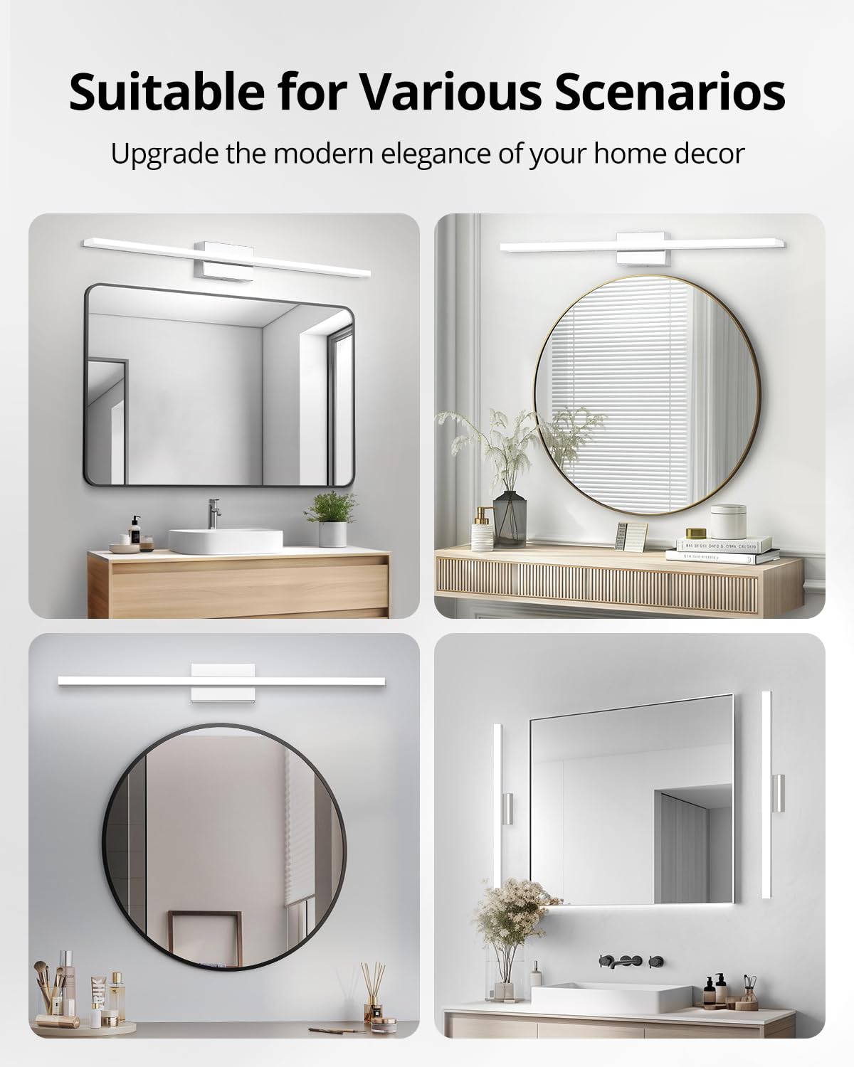 Combuh LED Vanity Lights Bar 36 Inch, 20W Bathroom Light Fixtures Over Mirror, IP44 Indoor Wall Mounted Sconces Modern for Washroom, Cool White 6000K