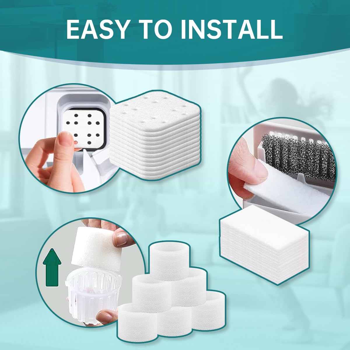 Replacement Filters Compatible with LEVOIT LV600S LV600HH OasisMist450S 12 Pack Absorption Pads + 12 Pack Humidifier Replacement Filters + 12 Pack Aroma Pads