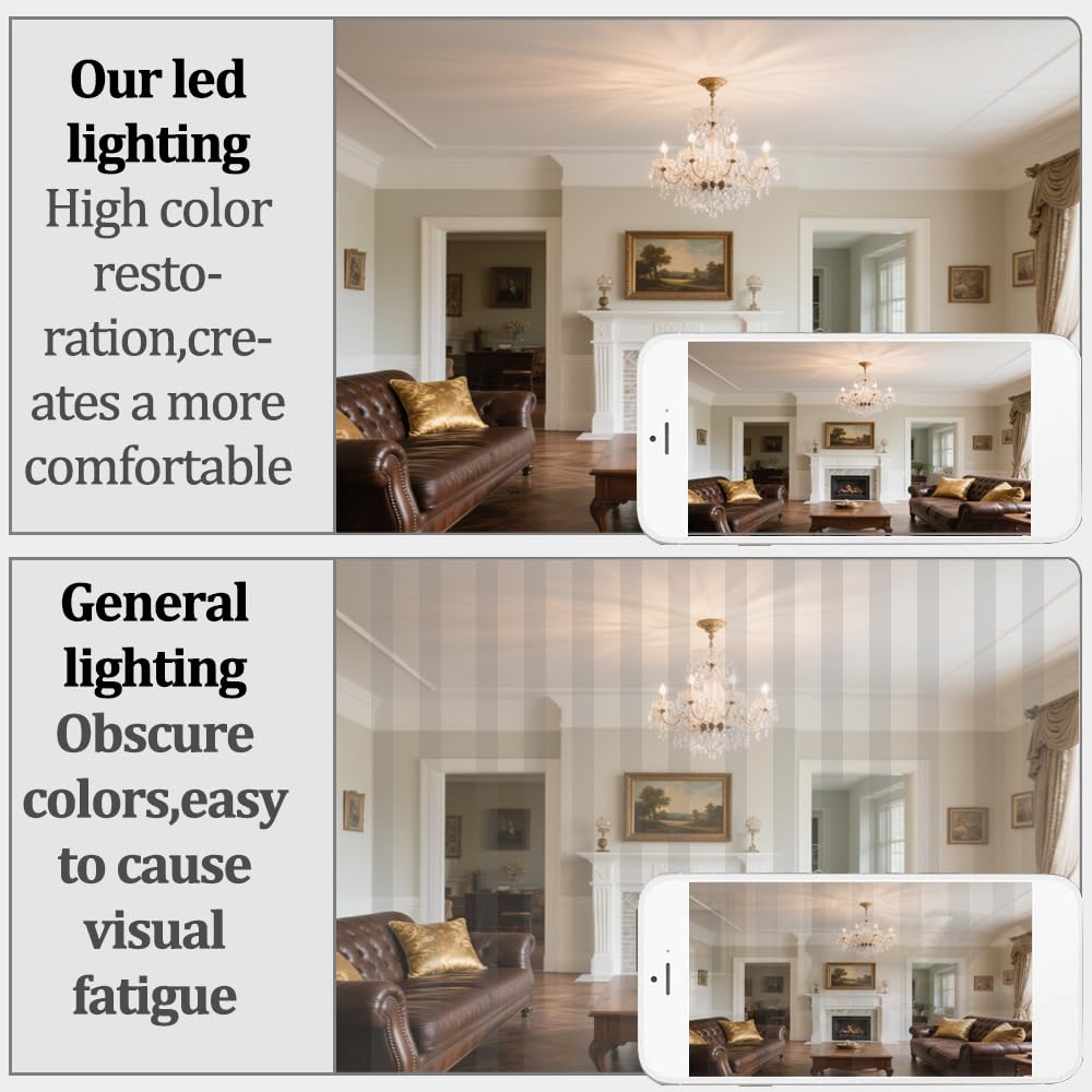 E12 100W Candelabra LED Light Bulbs Equivalent, 6000K Daylight Bright Cool White,1200 Lumen C7 T6 Not-Dimmable E12 12W LED Chandelier Bulbs for Ceiling Fan Pendant Salt Lamp,2 Pack