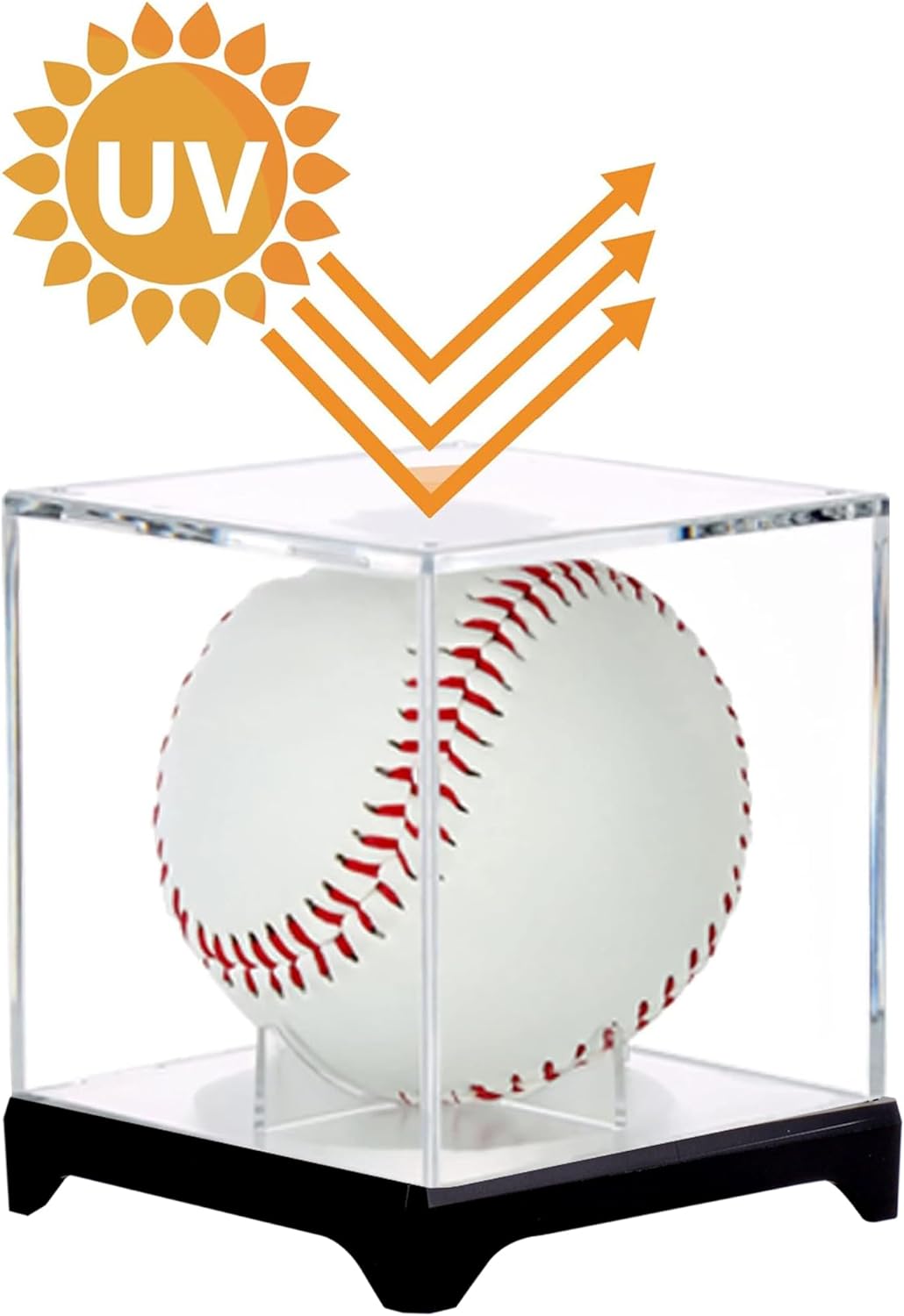 Skiennix Baseball Display Case - UV Protected Acrylic Boxes for 4 Baseballs | Durable & Stylish