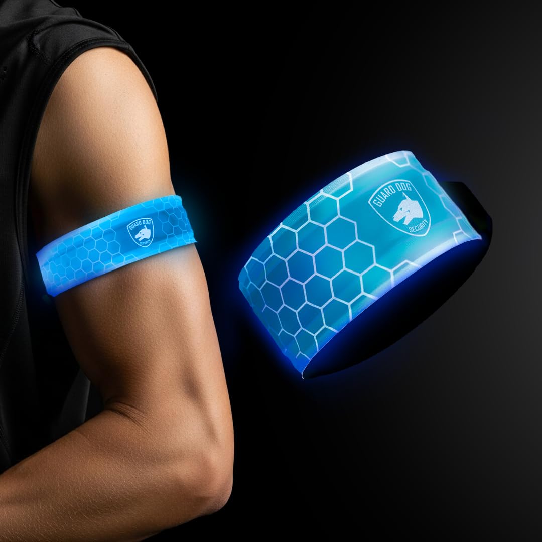SlapLite Rechargeable LED Armband, Reflective Running Lights for Runners, Reflective Safety Gear Women, Men for Running, Walking, Cycling at Night, High Visibility Arm Band, Fits-All