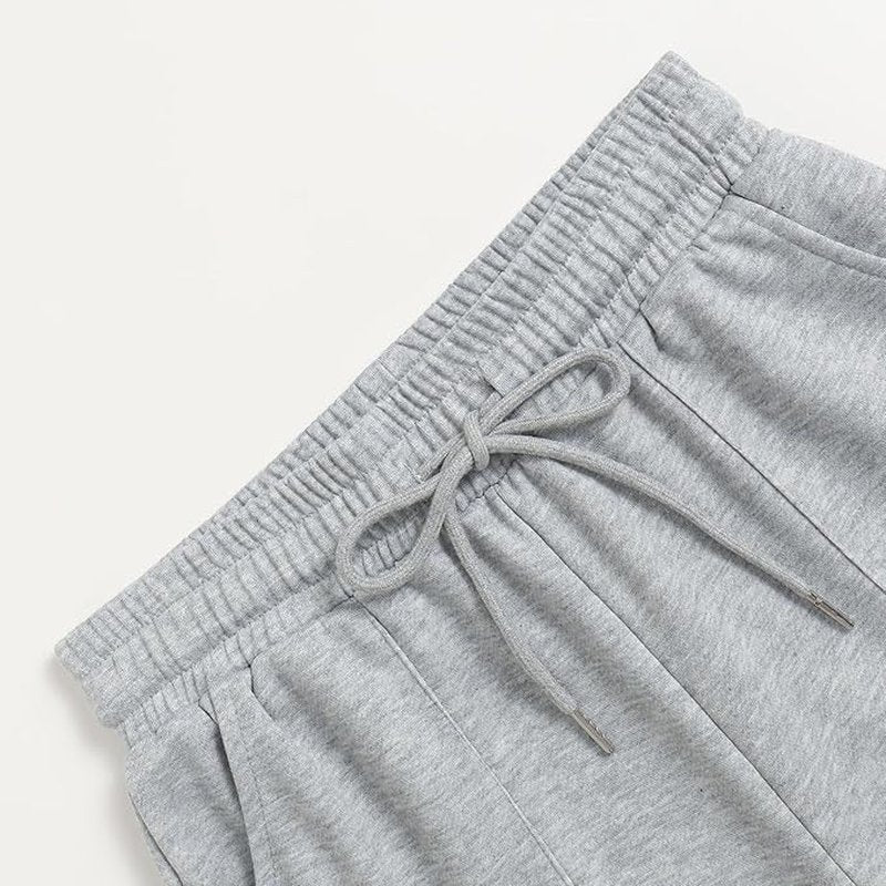 Women's Drawstring Waist Straight Wide Leg Sweatpants Casual Jogger Soft Pants with Pockets(36255,Medium) Grey