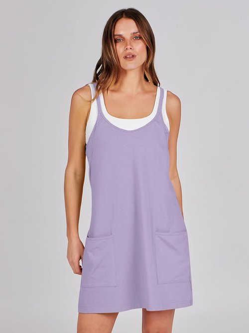 ANRABESS Women's Athletic Dress - Summer Tennis Mini Romper with Built-In Shorts | Perfect for Travel & Workouts