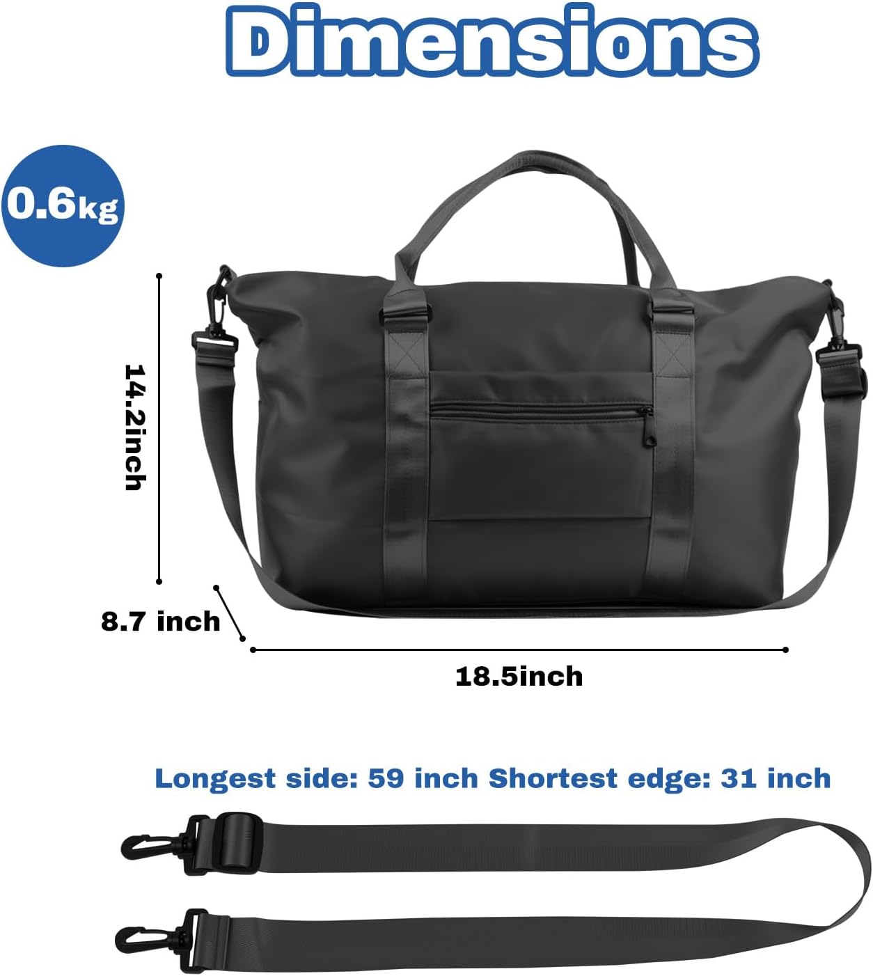 Skiennix Weekender Duffel Bag for Women - Large Travel Tote with Trolley Sleeve | Perfect for Gym & Overnight Trips