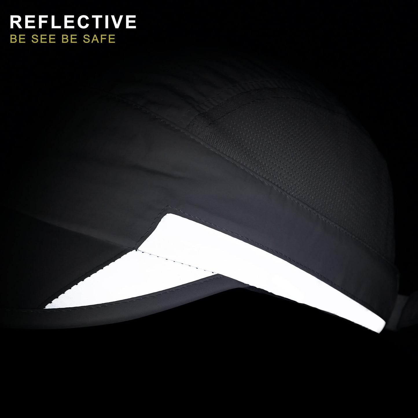 GADIEMKENSD Running Hat, Mens Outdoor Hat Unstructured Baseball Cap UPF 50 UV SPF Exercise Run Caps Reflective Breathable Light Sun Hats Quick Dry Mesh Summer Sports Hat Cap Men Woman Under 10 Gray