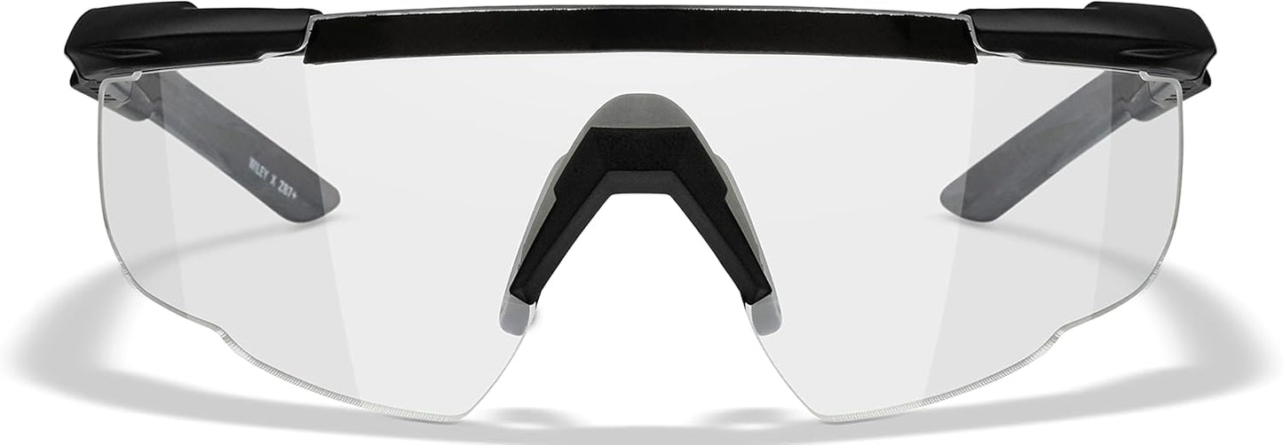 Wiley X Saber Advanced Shooting Glasses - ANSI Z87.1+ Safety Sunglasses for Men & Women | Matte Black Frames, Clear Lenses