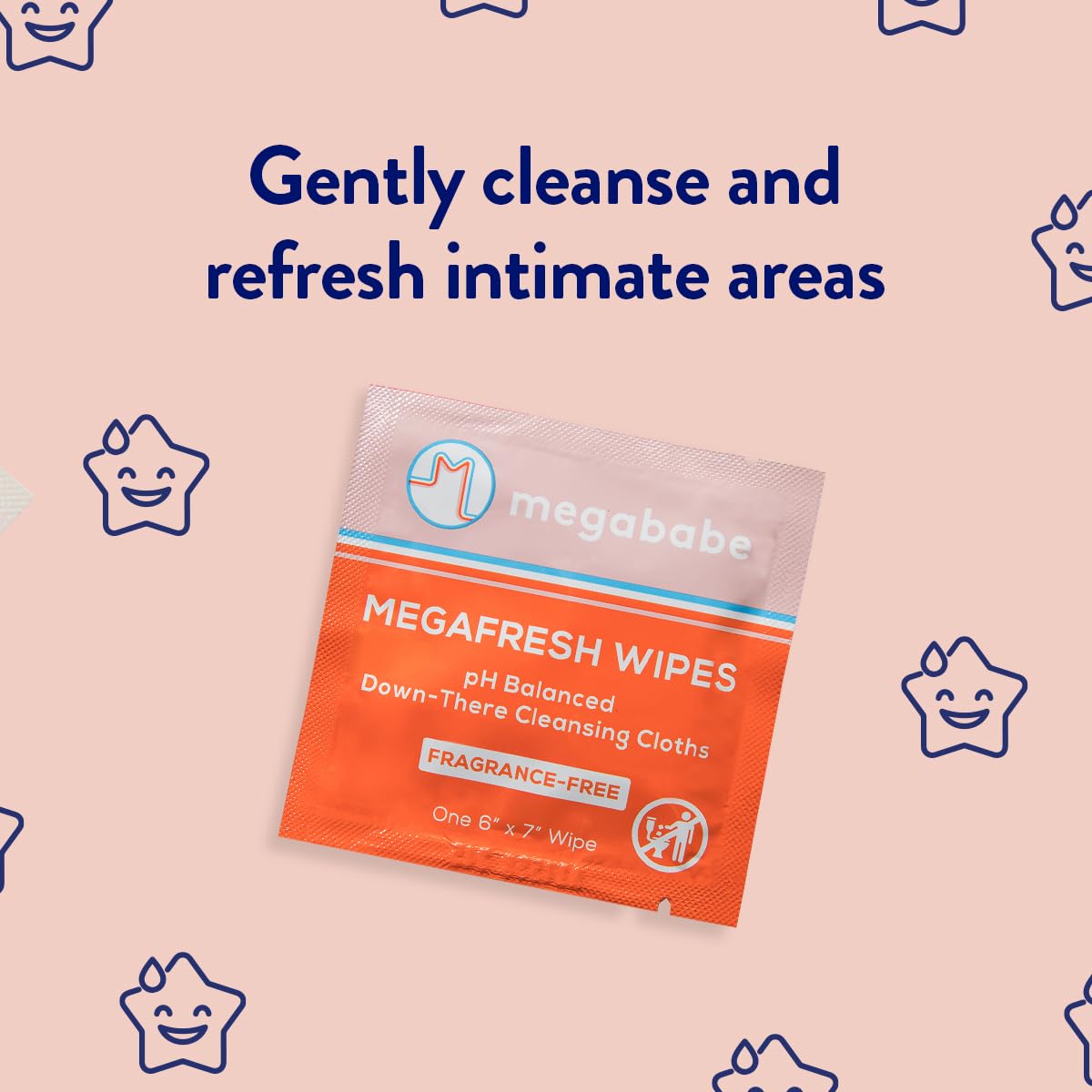 Megababe Megafresh Wipes - Unscented Intimate Cleansing Wipes | pH Balanced & Convenient | 16 Individually Wrapped Wipes