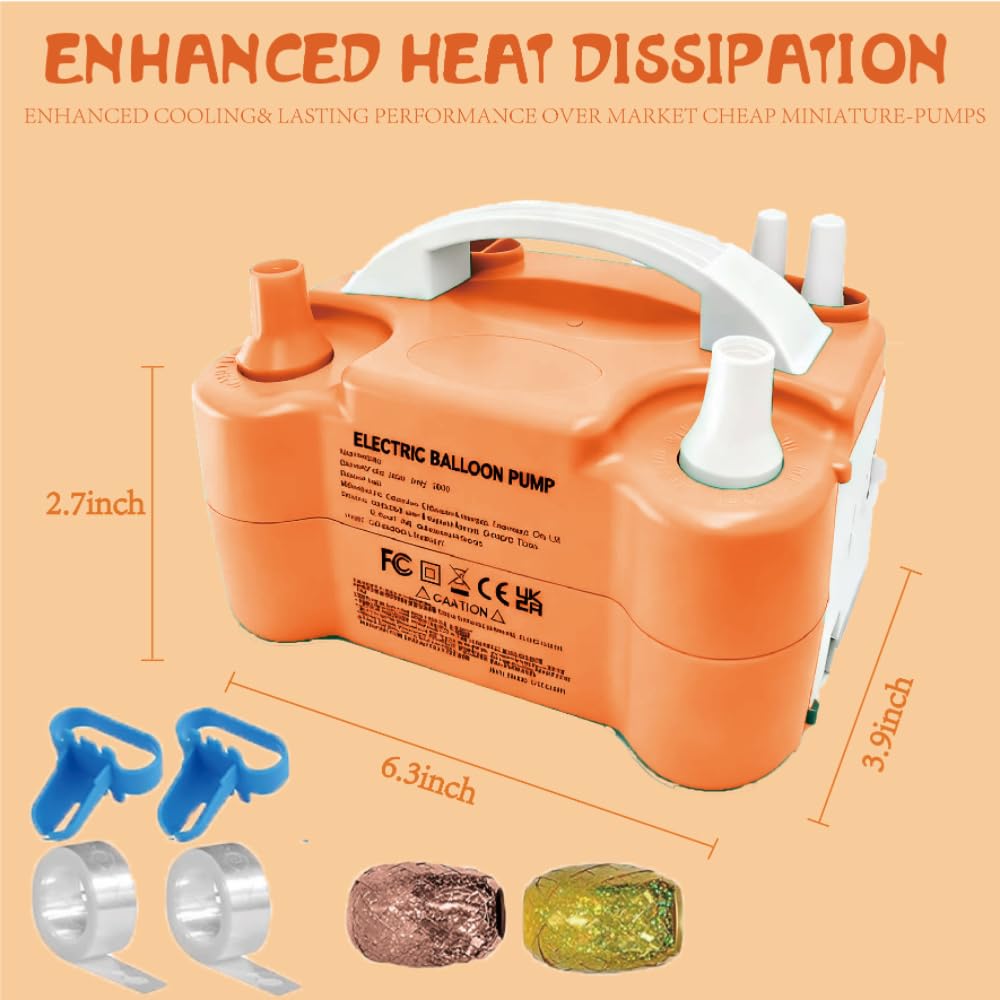 Electric Balloon Pump,4-in-1 Portable Electric Air Balloon Blower Machine for All Balloons, Air Pump for Sports Balls, Inflator& Deflator for Inflatables