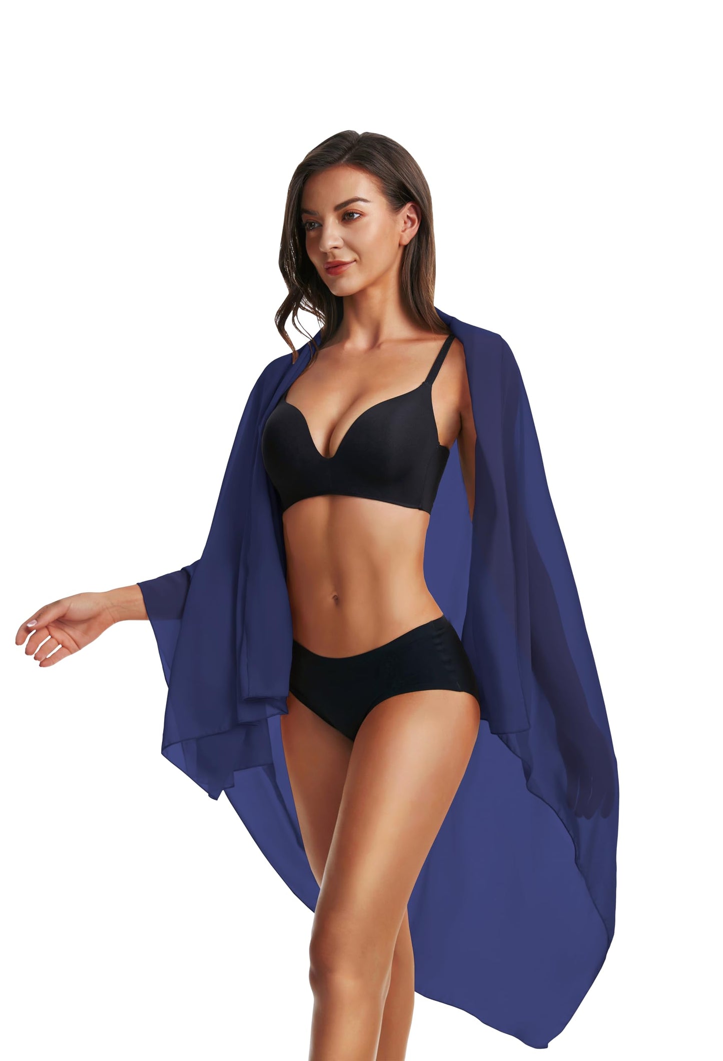 CHICGAL Sarong Wraps Swimsuit Coverup for Women Bathing Suit Cover Up Summer Bikini Beach Swimwear (Dark Blue)