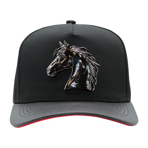 Ferreti - FT88 - Black - Skull and Banner Design - Hats - Gorra - Original - Sombrero - Snapback - Adjustable Fit - Embroidered Patch Detail - Black