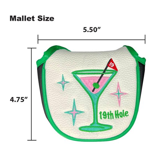 Giggle Golf 19th Hole Golf Headcovers – Funny Cocktail Driver & Fairway Covers & 3-Pack Set – Premium PU Leather, Fits Most Golf Clubs, Great Gift for Women & Men (for Mallet)