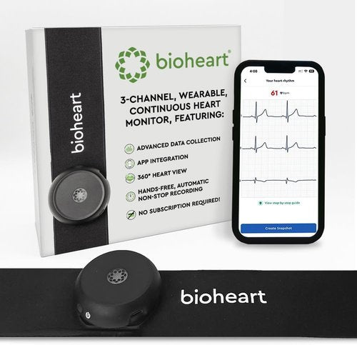 Bioheart | 24/7 Continuous Heart Monitor | Smart Wearable Chest Strap | One Month Subscription Included