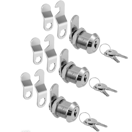 5/8" Cabinet Locks with Keys, Keyed Alike Cam Lock for Tool Box, Mailbox, RV Storage and Pickup Trucks, Zinc Alloy (3 Pack, 5/8 Inch)