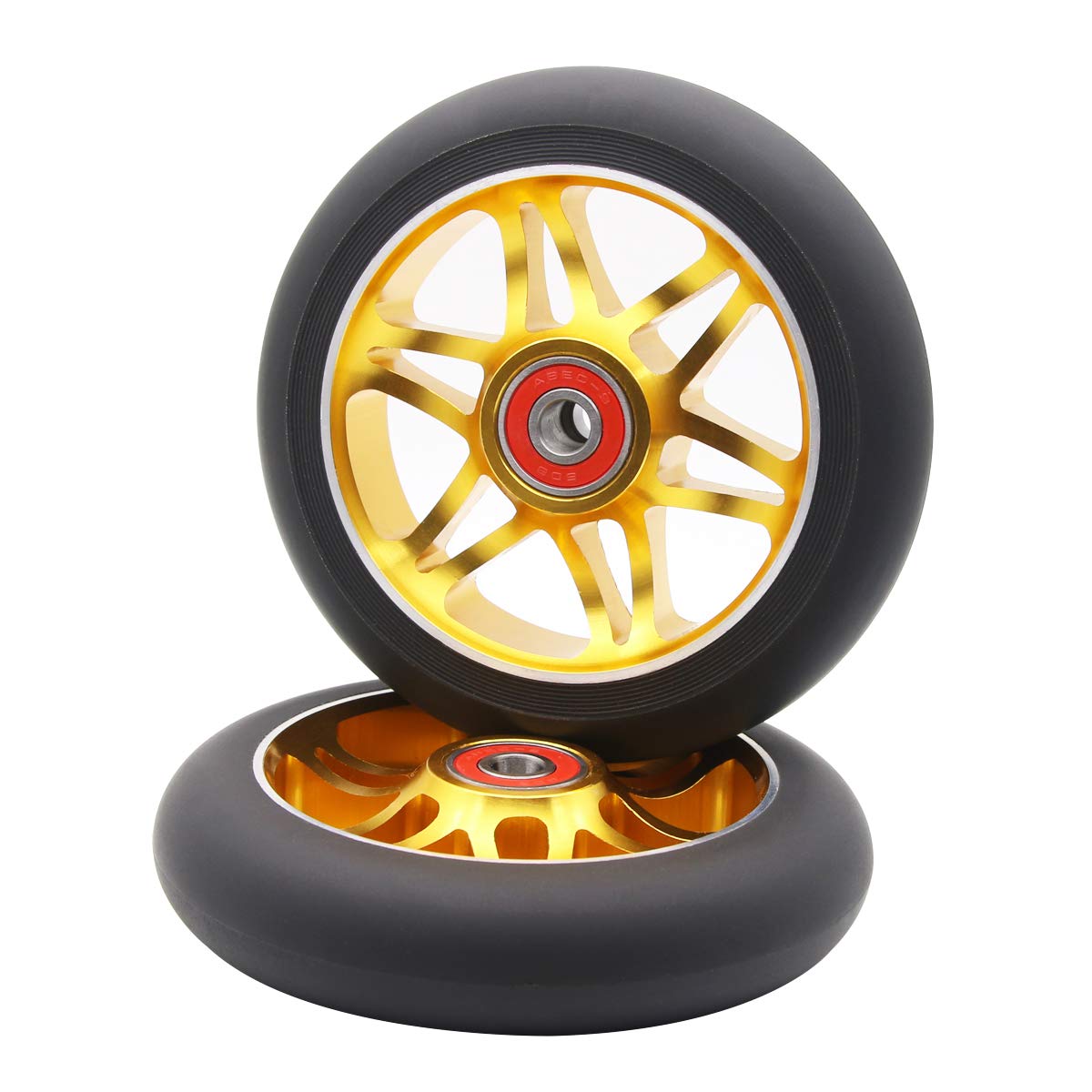 Z-FIRST 2Pcs 110mm Pro Scooter Wheels with ABEC 9 Bearings Fit for MGP/Razor/Lucky Envy/Vokul Pro Scooters Replacement Wheels