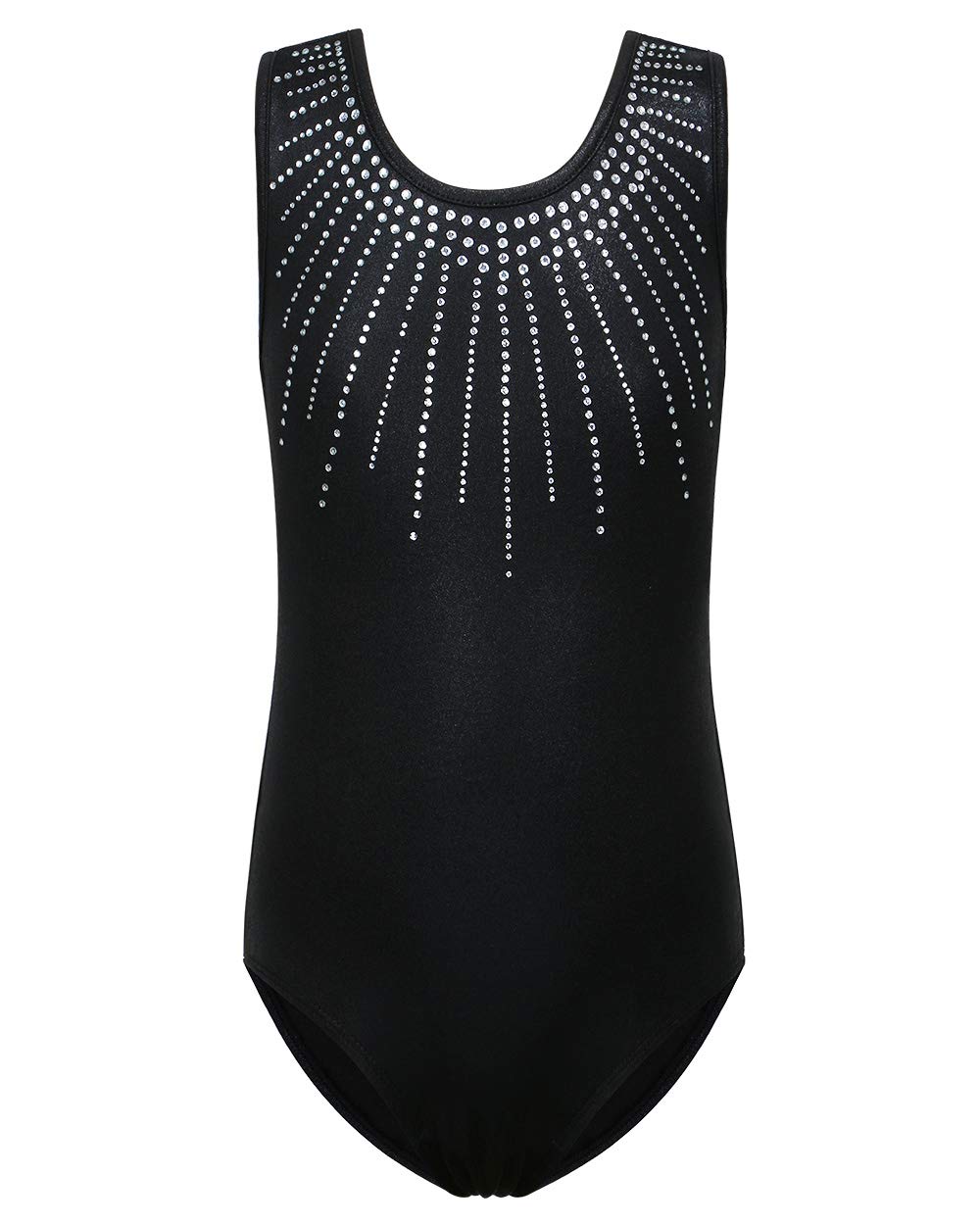 BAOHULU Gymnastics Leotards for Girls Shiny Jewels Kids Athletic Apperal Dance Outfit B199_Black_12A