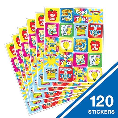 Motivational Reward Stickers for Kids - Winning Words - 120 Pack