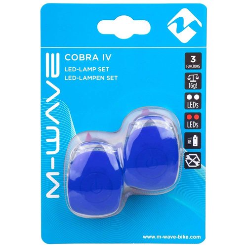 M-Wave Cobra IV Lights with White and Red LED (Pair), Blue
