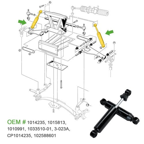 10L0L Front Shocks Absorbers Kit for Club Car DS 1981-2011 1010991, Precedent 2004-up Golf Cart, OEM# 1014235 103351001, 2 Pack