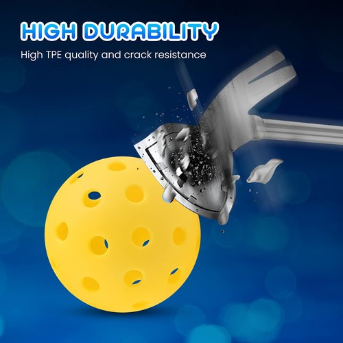 Geekman Premium 40 Holes Pickleball Balls for Outdoor Sport, USAPA Standard, True Flight, Highly Durable, 12 Pack