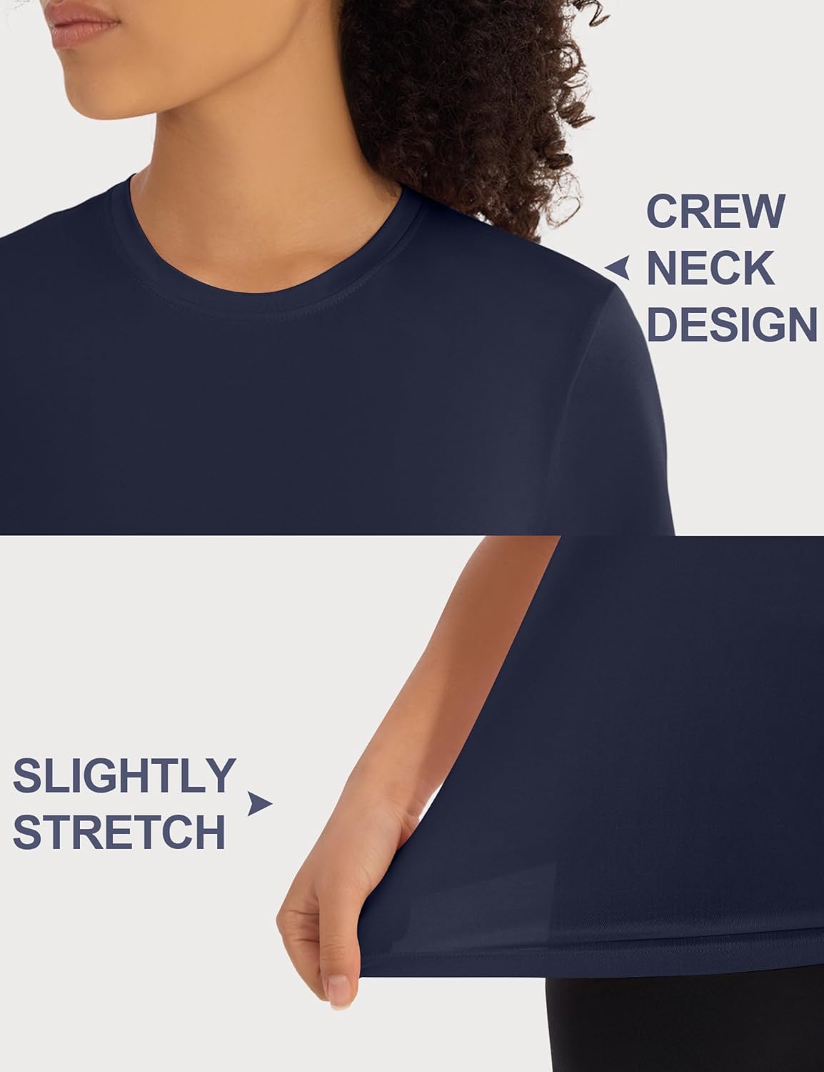 Skiennix Workout Tops for Women - Crew Neck Dry Fit Short Sleeve Athletic Tees | 5 Pack for Gym & Yoga