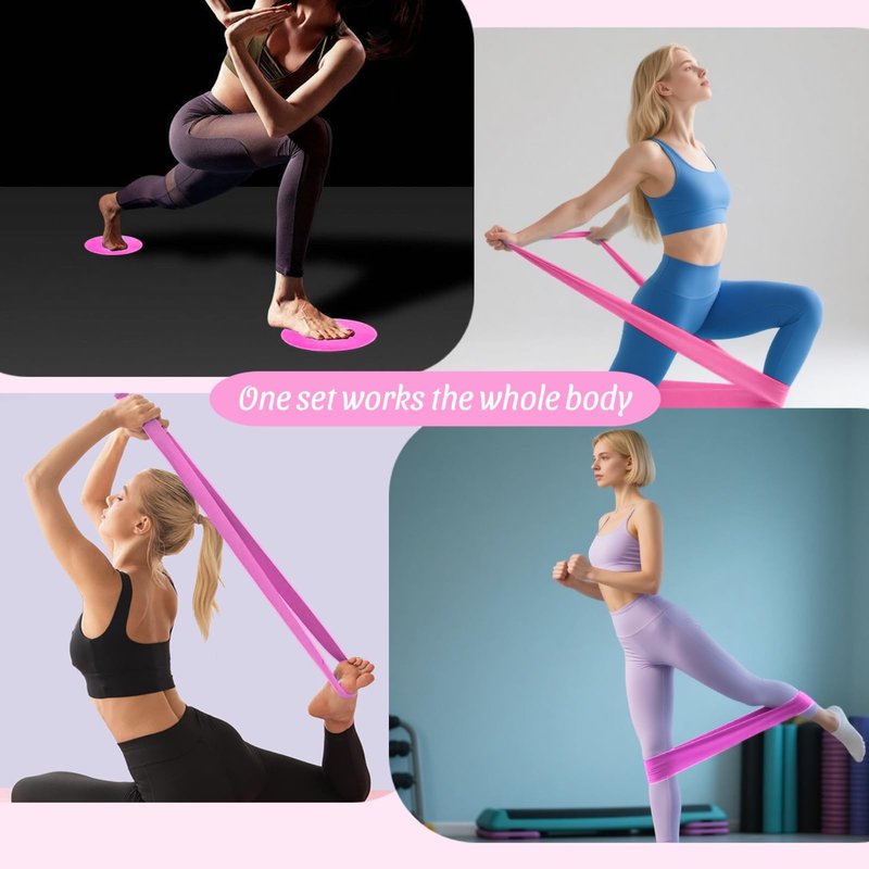 VNNYEOZ Pilates Equipment Kit for Home Workout,Pilates Ring and Ball Set,Pilates Essentials Accessories Kit for Women with Core Sliders,Adjustable Ankle Wrist Weight,Exercise Resistant Bands