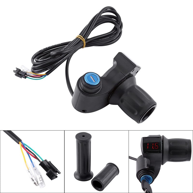 WGFOIP Motor Scooter Speed Controller, Real Time Display ABS + PVC 2pcs Half Throttle for Scooter for Electric Vehicle for Tricycle