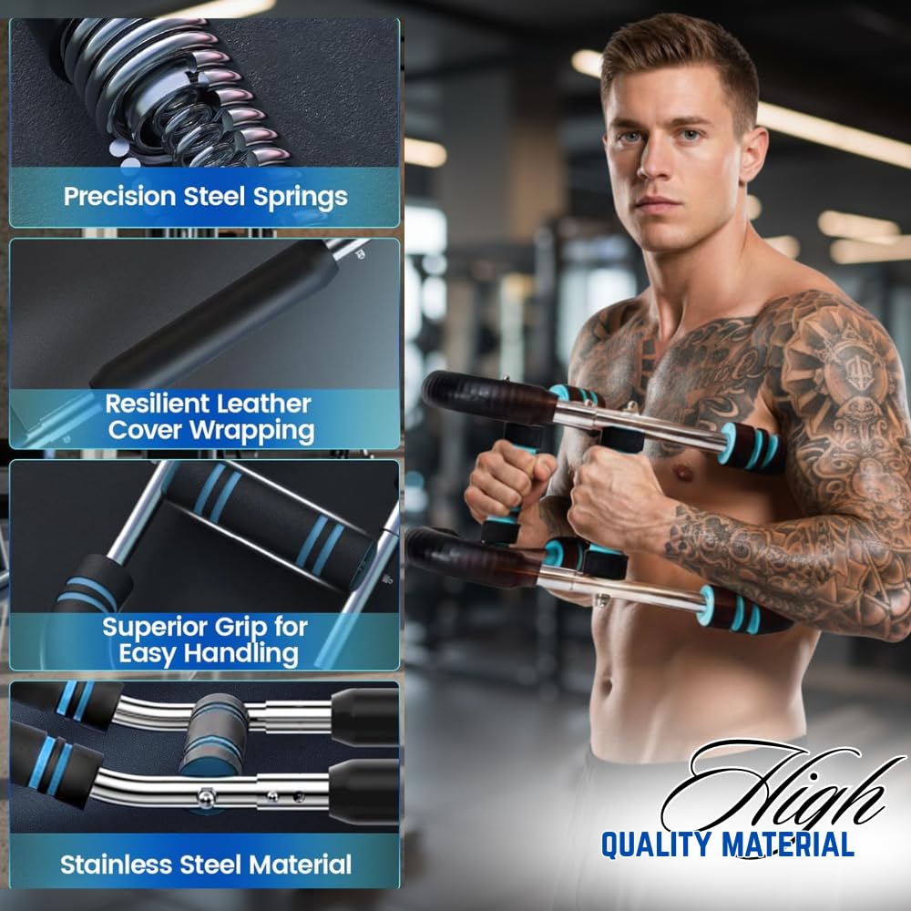 Livingstones Designs 5-in-1 Twister Arm Trainer with Bag, Gloves Pair, Bottle & Hand Gripper, Adjustable Chest Workout Equipment, Arm Trainer for Men, Chest Trainer for Men, Shoulder Muscle Training