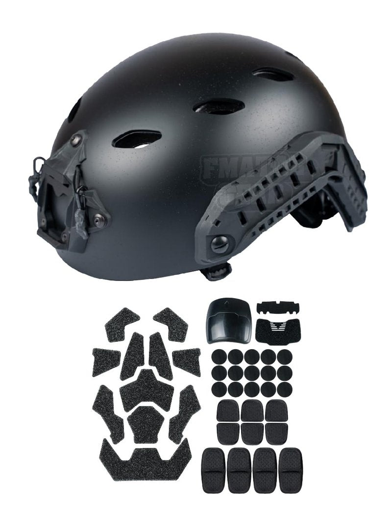 FMATAL GEAR SF Right Angle Vent Hole Fast Helmet, Surface Sandblast Treatment ABS Tactical Helmet for Airsoft, and Outdoor Sports, Lightweight and Adjustable(BK, Large)