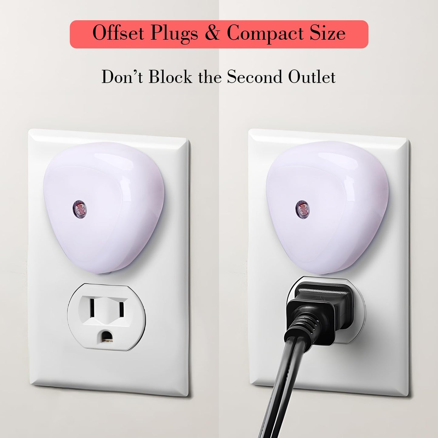 KINUR 6 Pack LED Night Light, 0.5W Nightlights Plug into Wall, Dusk to Dawn Sensor Automatic On and Off Night Light, Red Led Night Lamp for Kids, Nursery, Bedroom, Hallway, Stairs, Kitchen,Red