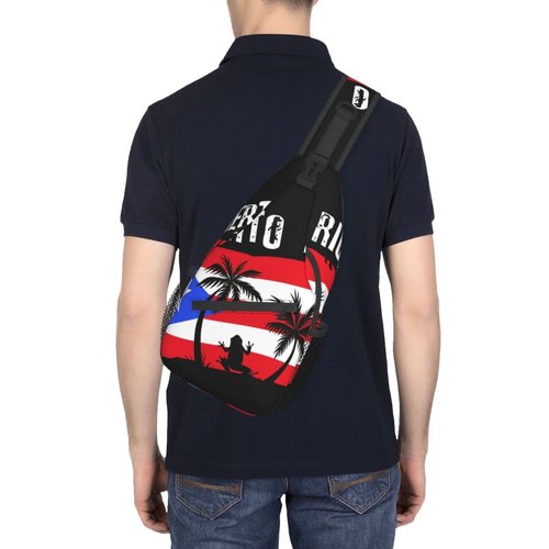 ASYG Puerto Rico Rican Flag Sling bag/Crossbody Backpack/Puerto Rican Shoulder Bag for Men For Women, Travel, Hiking, Work