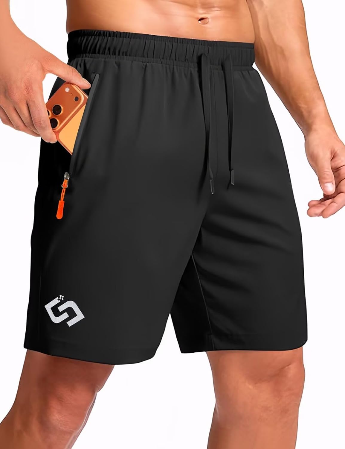 Skiennix Men's 7" Athletic Gym Shorts - Lightweight Quick-Dry Design with Zipper Pockets for Running & Basketball