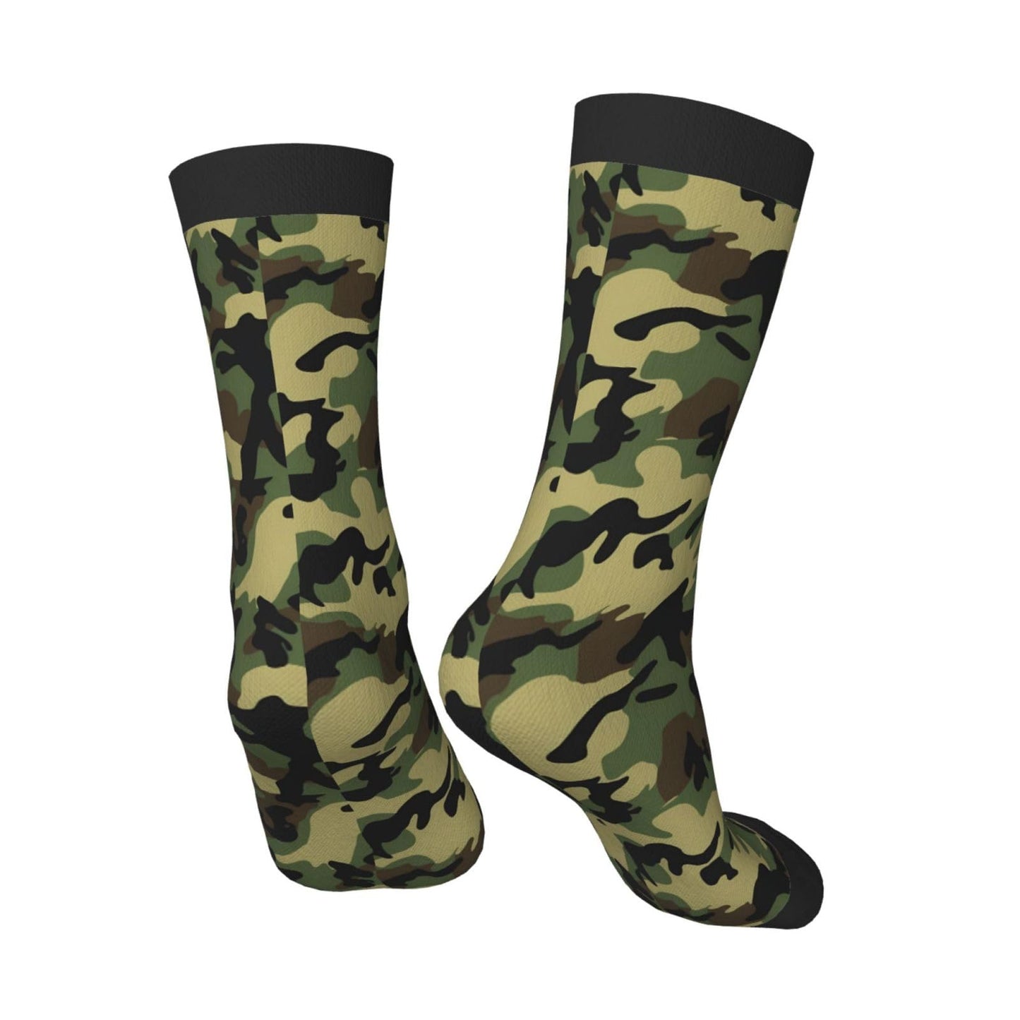 hococal Army Green Camouflage Kids Soccer Socks Boys Girls Child Cute Youth Funny Sport Athletic Crew Over the Calf Socks for Running Softball Baseball Cycling