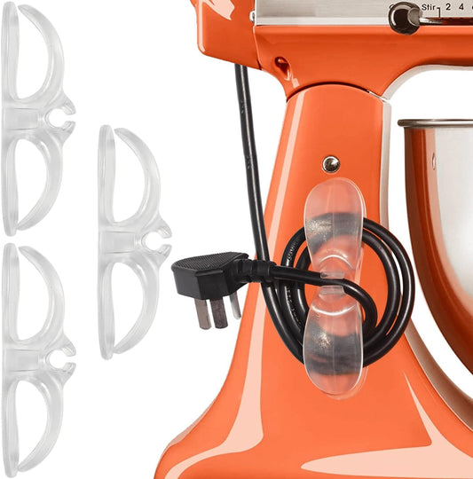 AFunCrafter Cord Organizer for Kitchen Appliances - Clear Cable Wrapper Holder Winder Keeper Wrap, Stick On Mixer