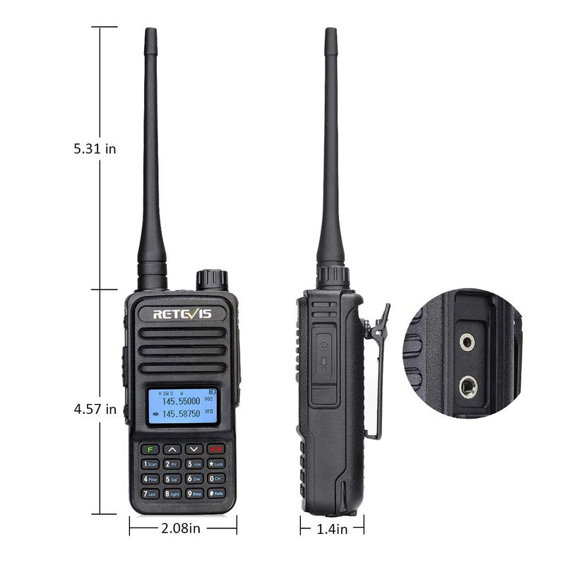 Retevis RT85 Dual Band Two Way Radio Long Range, Handheld Radio Walkie Talkie,VOX DTMF Emergency 2-Way Radio Rechargeable(1 Pack)