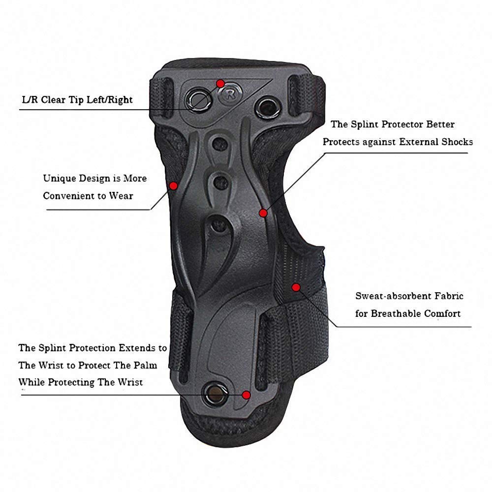 CTHOPER Skiing Wrist Guard Gloves Roller Skating Wrist Palms Protective Gear Adjustable Gauntlets Wrist Support for Snowboarding, Skateboard, Skating, Skiing (L)