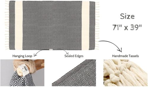 Bazaar Anatolia Turkish Beach Towel - 100% Cotton, Quick-Dry, Sand-Free | Oversized 71x39 Inches - Diamond Purple
